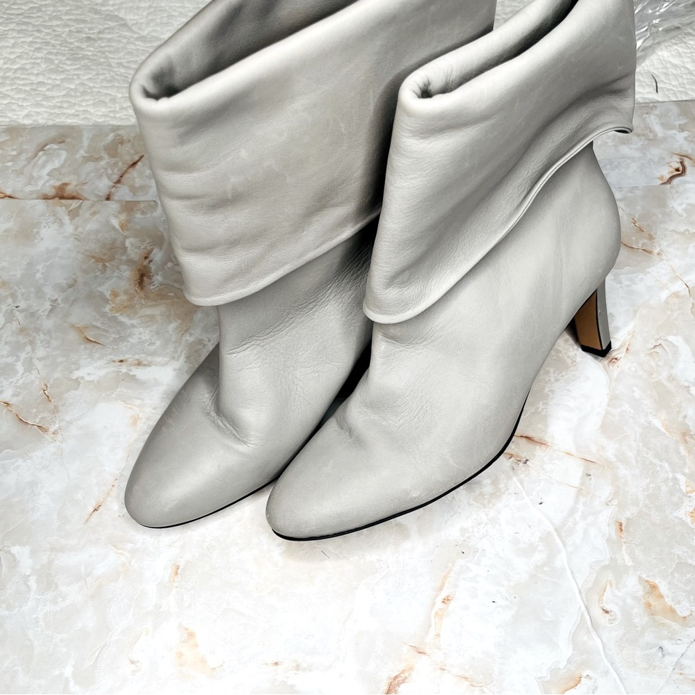 HUSH GREY FOLD OVER Heeled BOOTIE 41